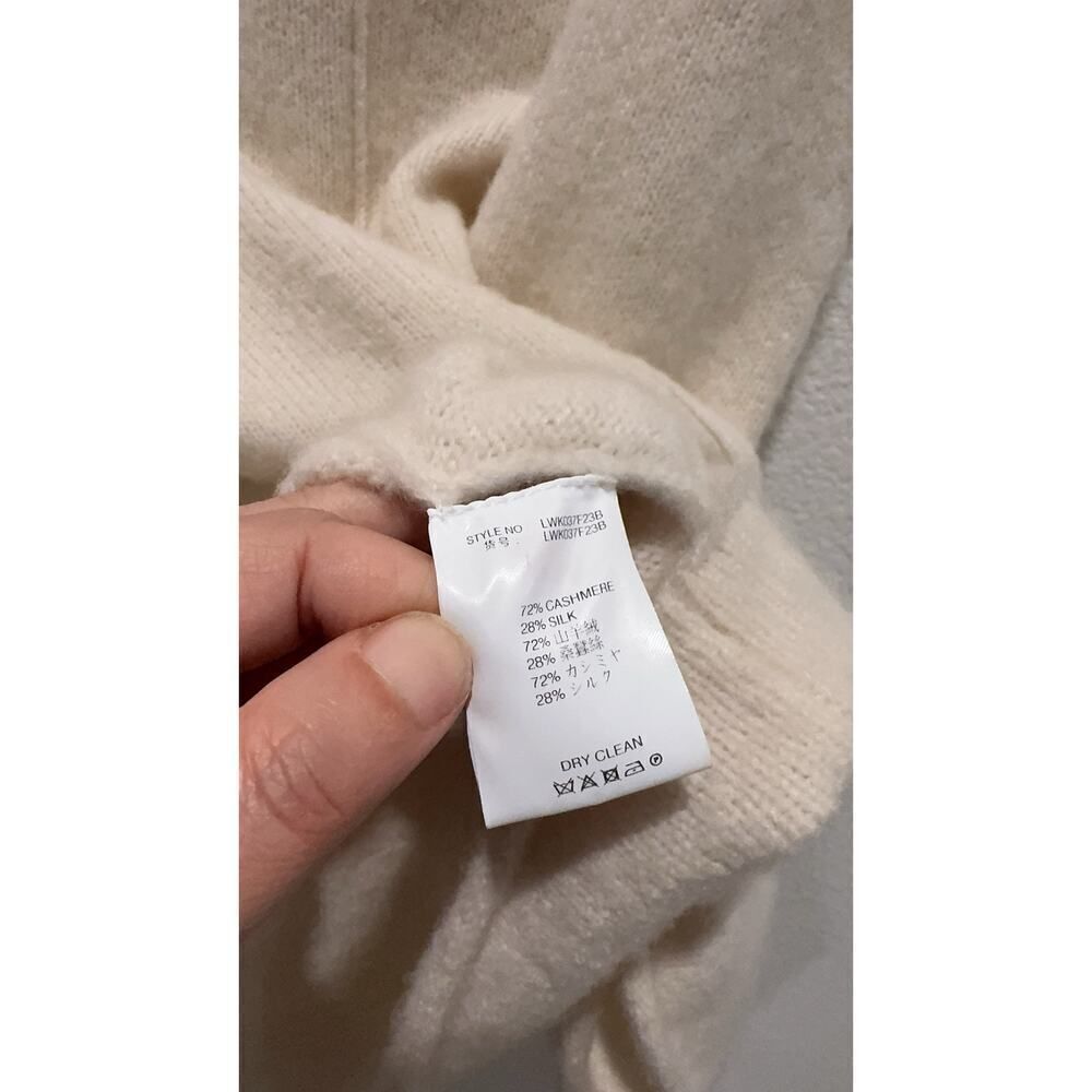 TSE BOUCLE CASHMERE DRESS Cream M - Picture 6 of 11